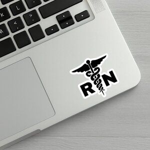 Registered Nurse R & N Symbol with font Sticker For Laptops iPhone notebook suit